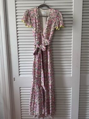 Tanya Taylor Floral Wrap Maxi Dress